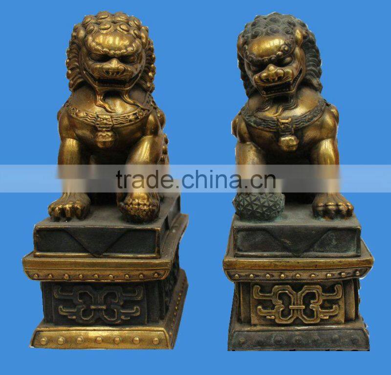 Cast Bronze Brass Lion Statue Sculpture for Home Decoration