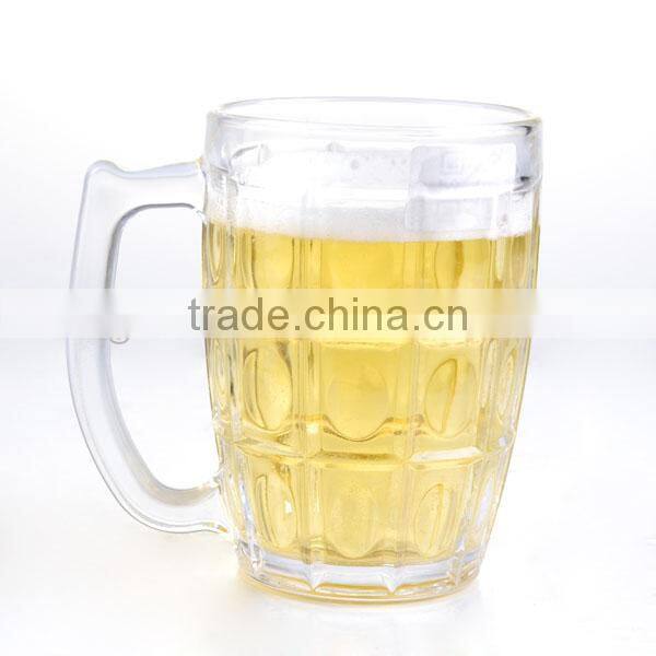 high white glass pineapple shaped beer glass with handle