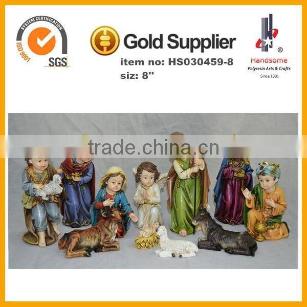 8''h Golden nativity sets for christimas decoration