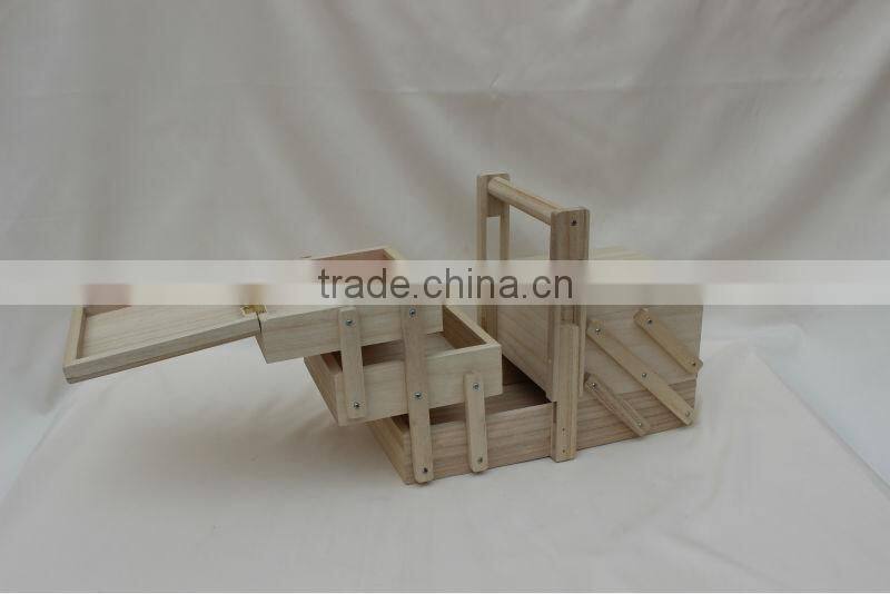 2015 popular customize folding wooden sewing box