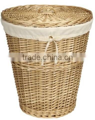willow material laundry basket cloth used laundry cart