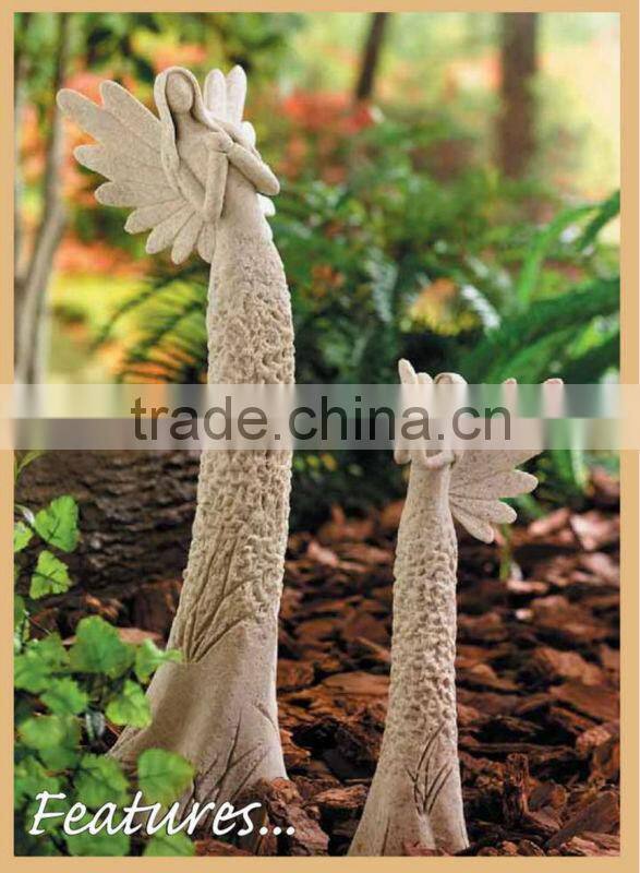 Angel with dove sculpture angle statue garden decoration