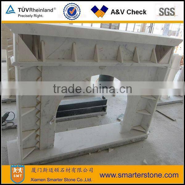 Cheap China Polished White Marble Fireplace Mantel