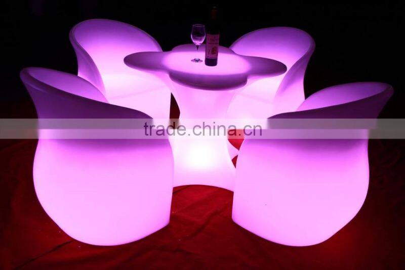 New design high top hotel battery led flower table