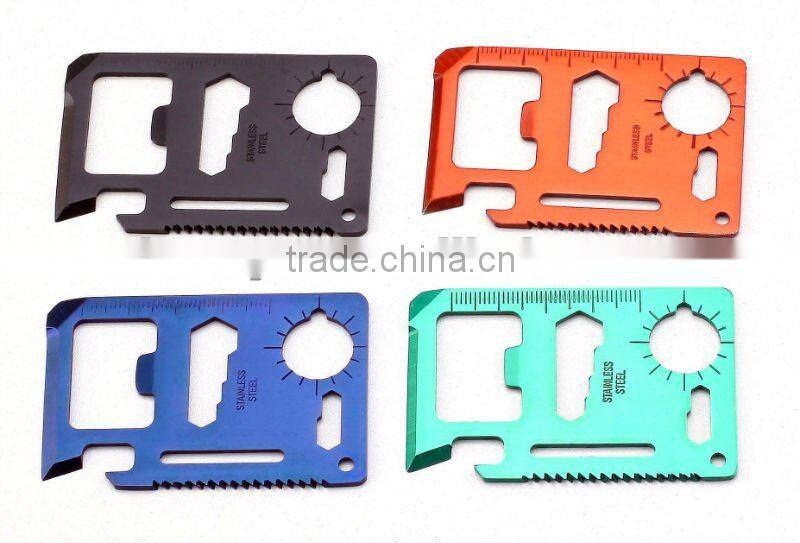 Steel Color Swiss Multifunction Army Knife Card For Camping Outdoor Survival