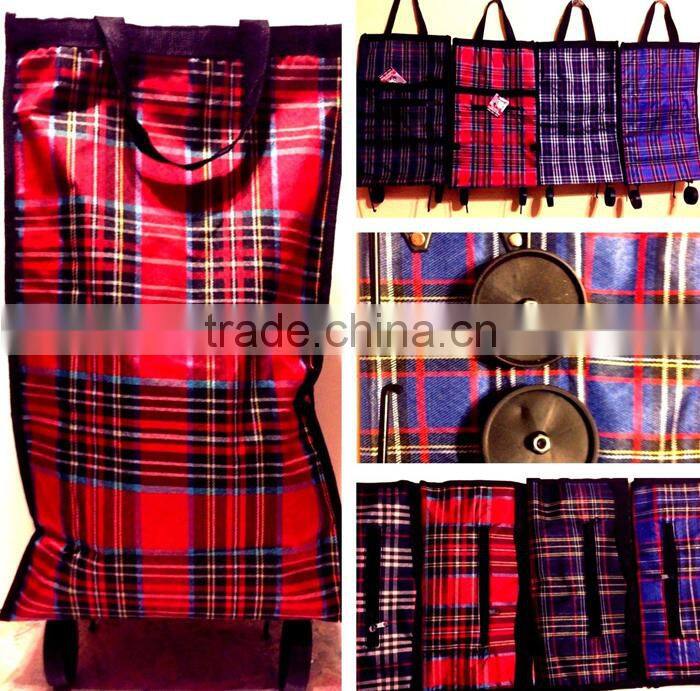 FOLDING SHOPPING BAG CART with WHEELS Nylon