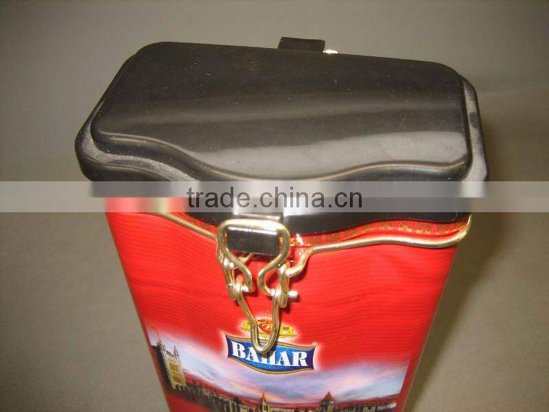 Airtight Tea Can with Wave Shaped Body/Plastic Lid, Tea Box