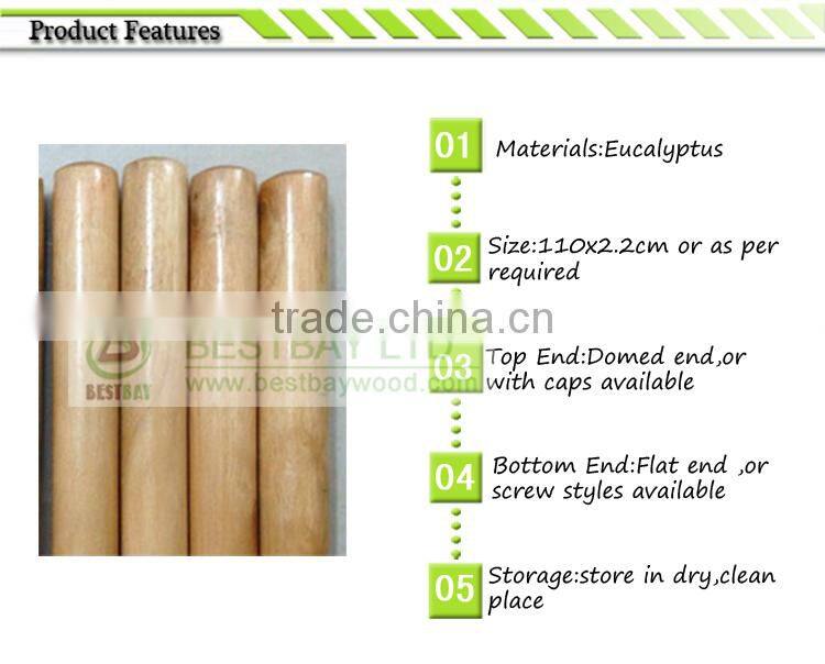 varnish coated wooden broom stick