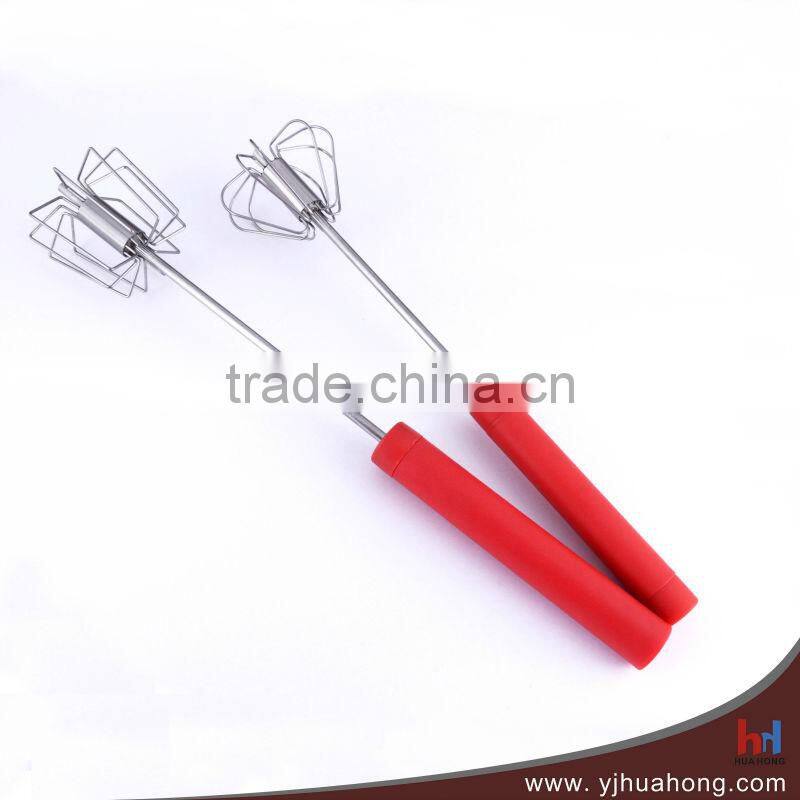 Stainless steel rotating egg whisk/egg beater of kitchenware(HEW-46)