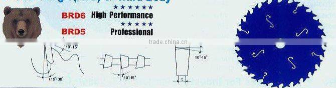 Alloy Tools-- TCT blade for cutting wood for kick back desigh and hard body prfessional market with anti (0631)