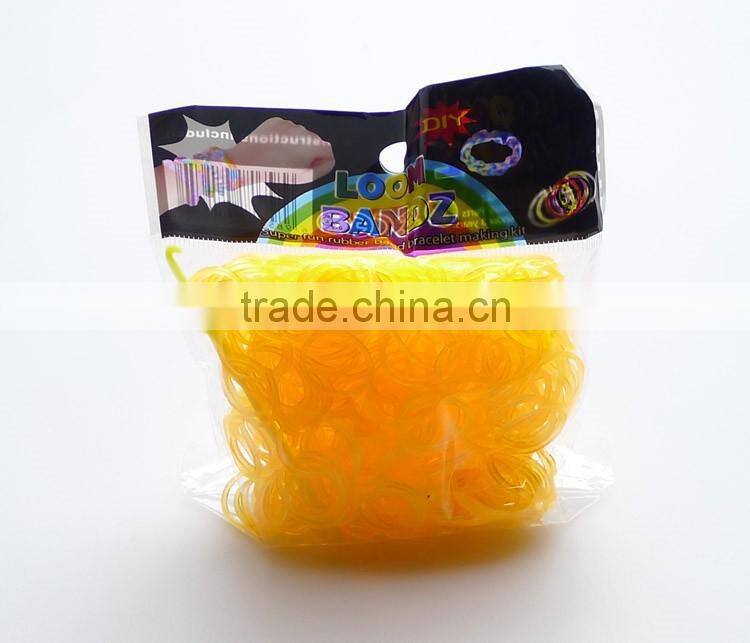 300pcs Rubber Bands/ Silicone Loom Rubber Band Loom Opp Bag Package 12-colors Candy Loom Refill Rubber Bands d2m