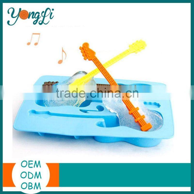 Daily Life Kitchenware Rock Guitar Ice Tray Mold with Stirrer