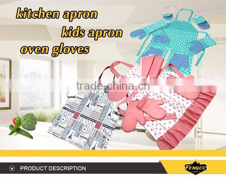 purple embroidered apron with towels