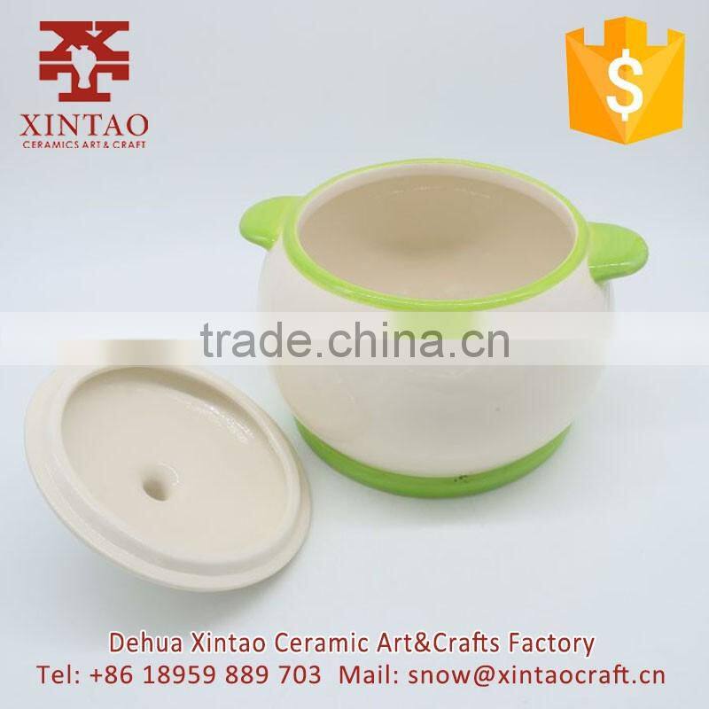 Tableware Decorative handmade ceramic honey jar with lid