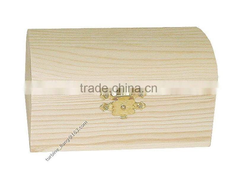 unfinished solid pine box with arch lid