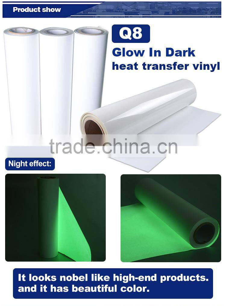 Jiabao Hotsale heat T-shirt transfer vinyl glow in the dark vinyl