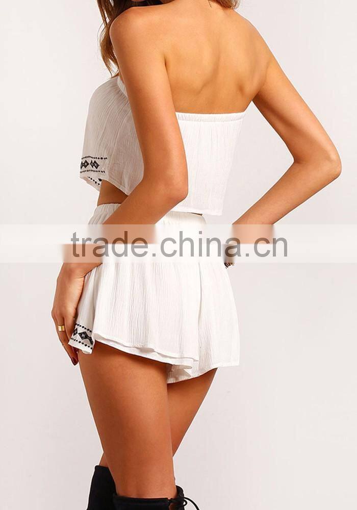 Women dresses crop top and short skirt 2 piece clothes latest designer skirt suits