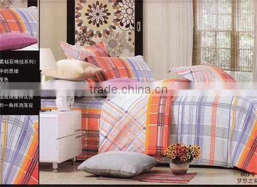 100%polyester disperse printed embroidery diamond velvet lily luxury bedding set