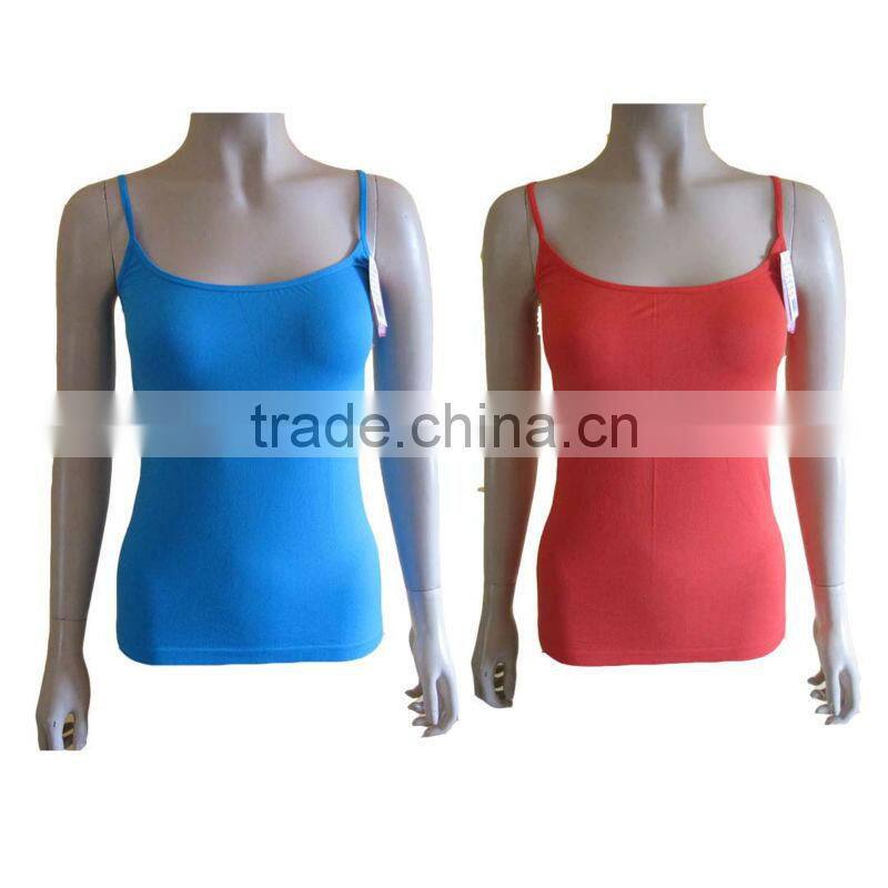 Stock Seamless Plain Singlets for Women