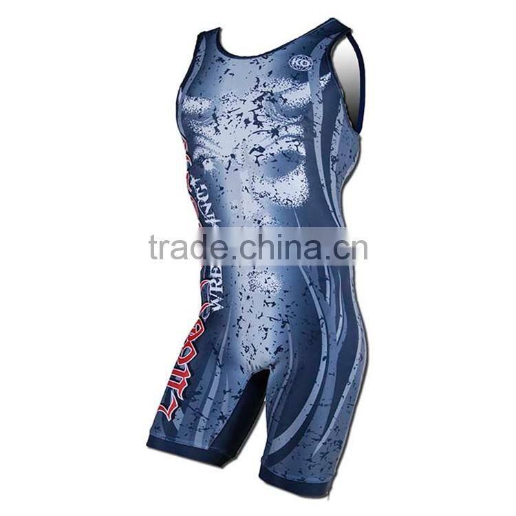 Hot Sell Sublimation Spandex Cheap Custom Wrestling Singlets