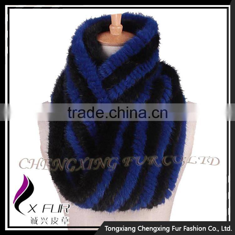 CX-S-170C 2017 Winter Fashion Accessories Knitted Snood Scarf Mink Fur Scarf