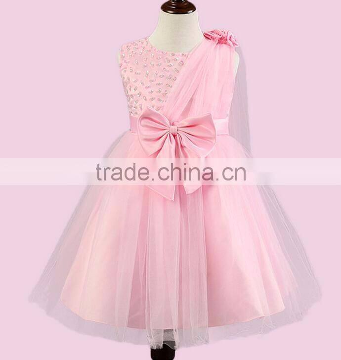 MGOO New Design Flower Girl Dresses Pink Sparkle Chiffon Wedding Party Dresses For Girl Kids birthday Dresses