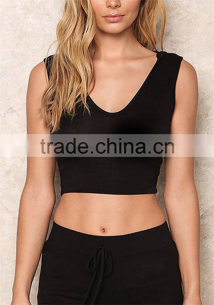 MGOO 2017 Fashionable Sleevless Running Hoodies Tops Plain Basic Shirts Jersey Custom Made Lycra Cotton Tops