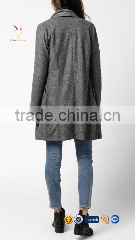 2016 Women Grey Cashmere Coats New Design Long Winter Coats For Ladies
