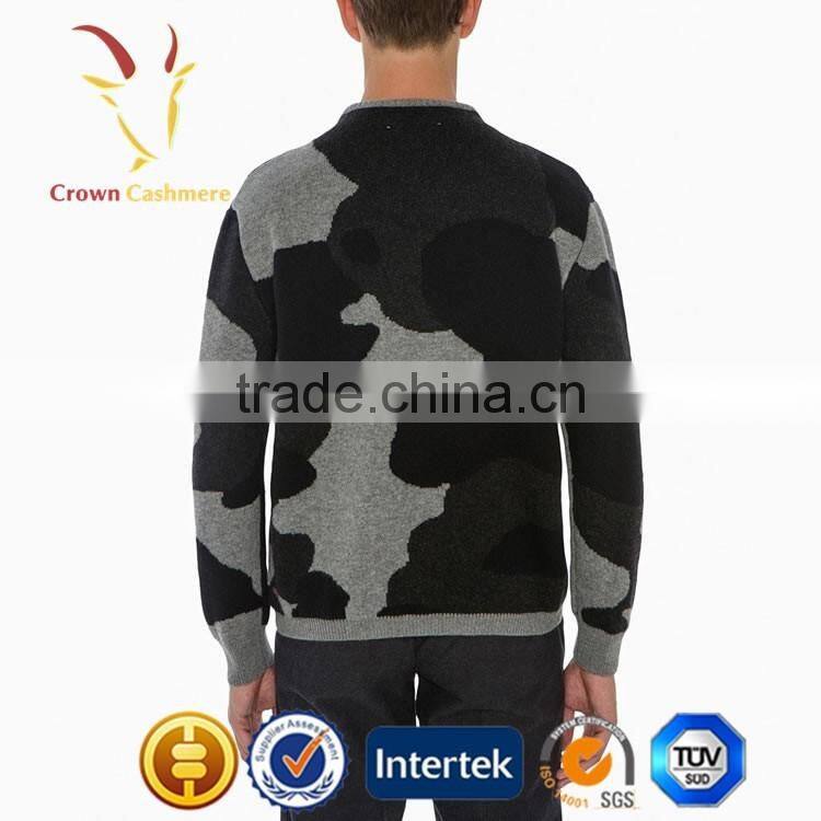 Men Intarsia Sweater Knitting Patterns Pullover Sweater