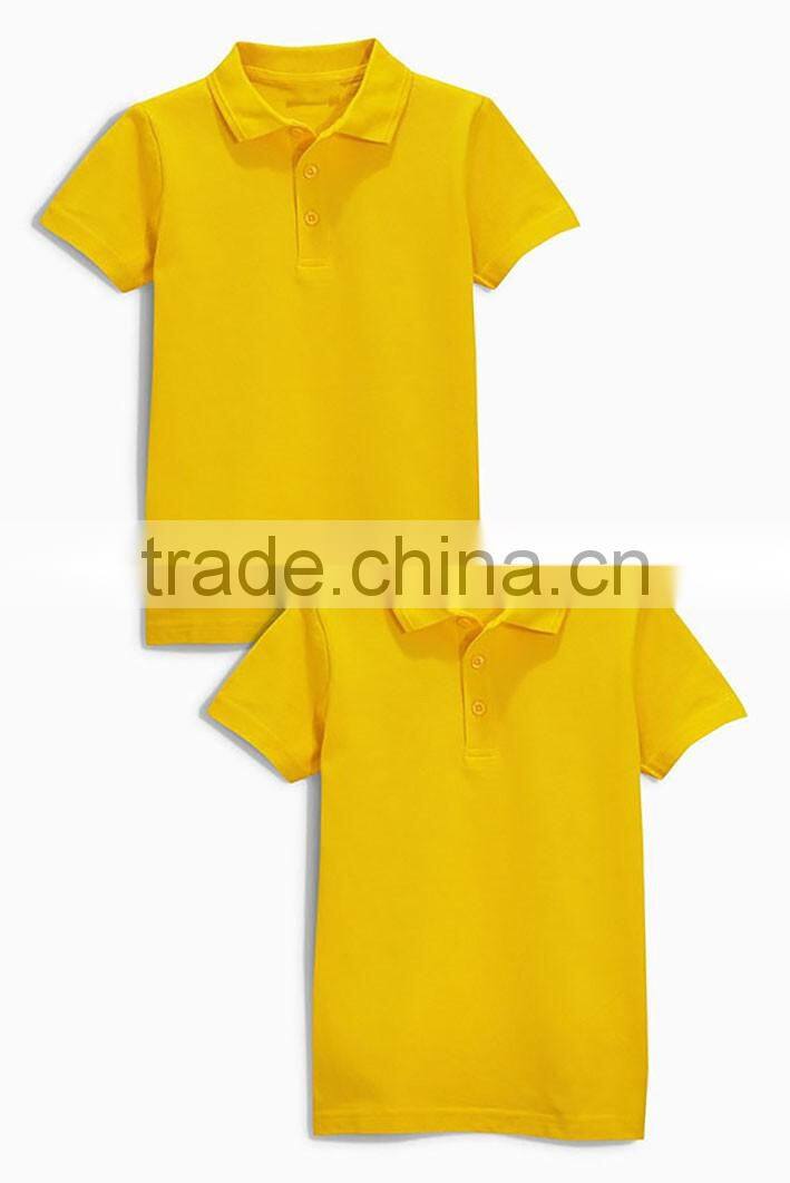 OEM high quality children's school uniform 100% cotton fabric for gold polo shirt