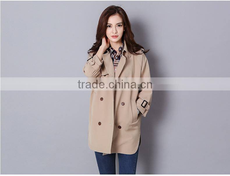 2015 High Quality Customized Spring Ladies Long Cotton Coat