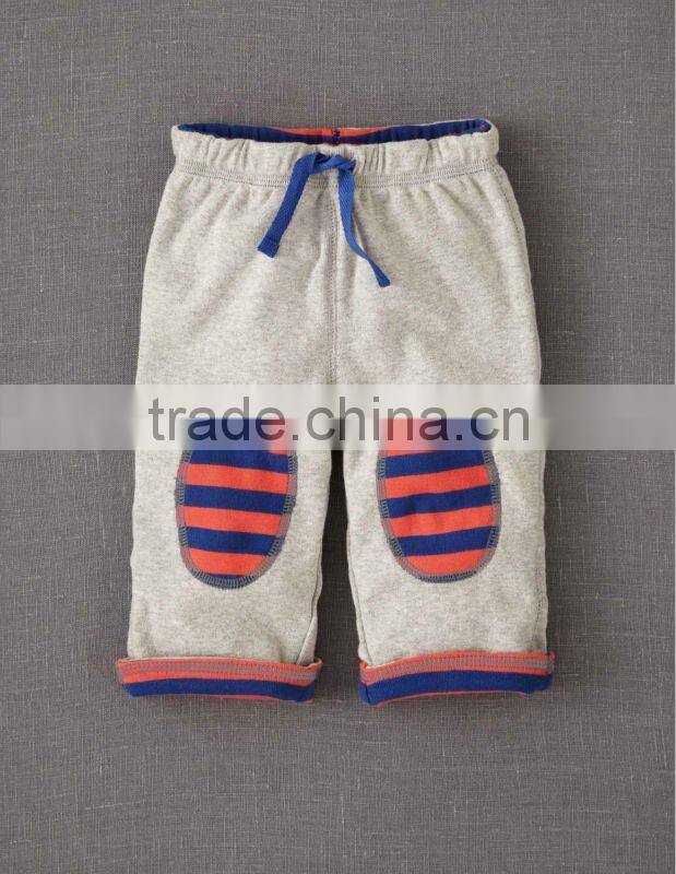 TODDLER BOYS PANT WITH STRIPED KNEE PATCH