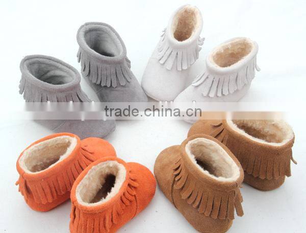 Fashion Suede Leather Baby Boots for Girls Babies