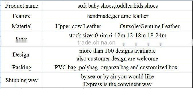 Rubber Soled Tassels Baby Moccasin 100% leather toddler shoes made in china