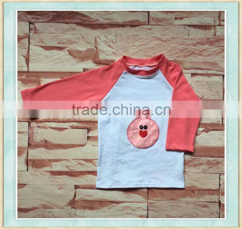 2017 Summer easter beautiful upper outer garment rabbit pure colour children wear long sleeve t shirt