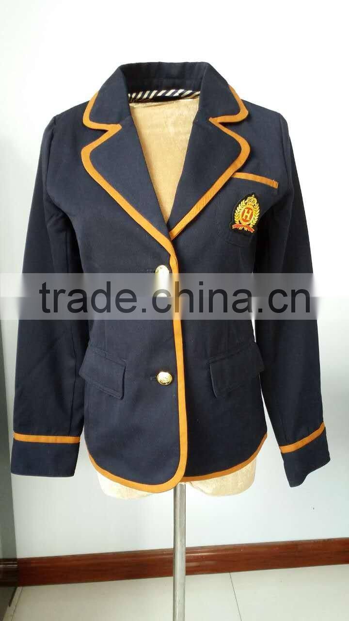 Formal navy blue Korea style high school uniform jacket