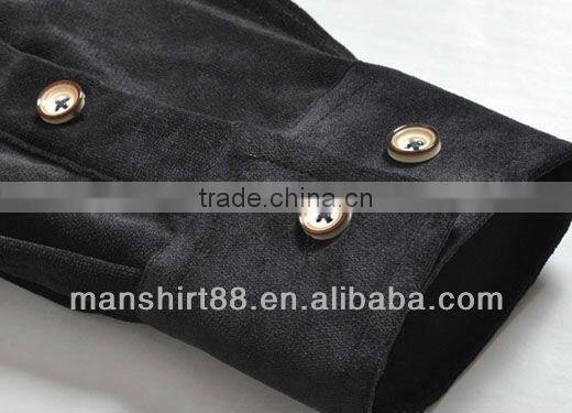 Men's slim fit flannel splicing winter shirt