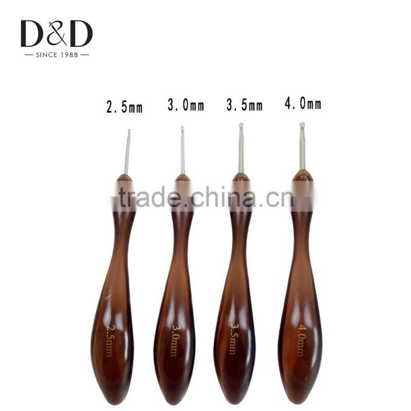 D&D Top Quality 8pcs/set Metal Crochet Hook Brown Knitting Needles Weaving Pins DIY Crafts for Sweater Gloves Needlework 8 Sizes