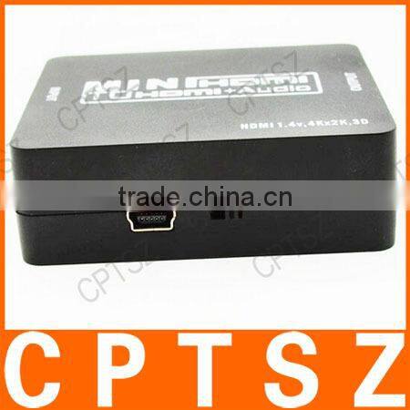 Mini HDMI 1.4 to HDMI+Audio Repeater 3D Video & 4Kx2K Audio Extractor Splitter