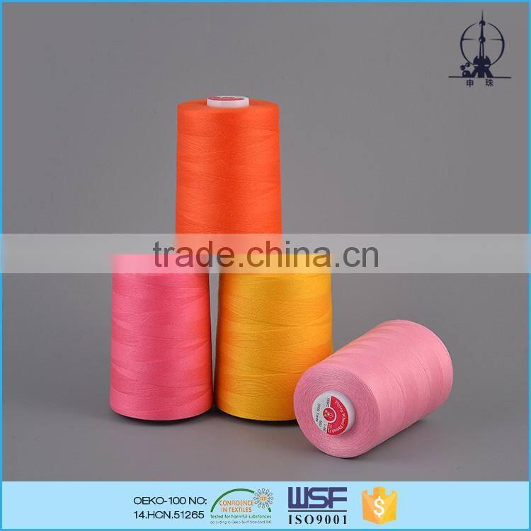 Wholesale 60s/2 100% polyester dyed embroidery thread for leather shoes