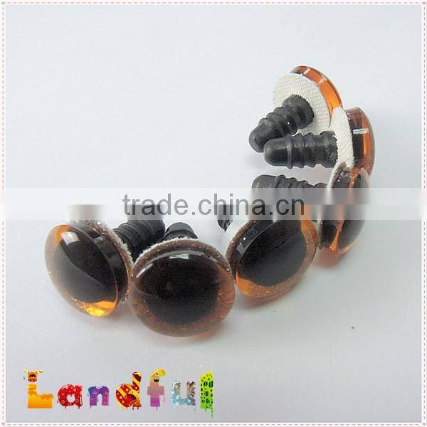 Orange Stuffed Craft Toy 3D Glitter Eyes Plush Animal Eyes