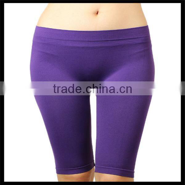 Seamless Solid Stretch Shorts Spandex Leggings Yoga Biker Exercise black color
