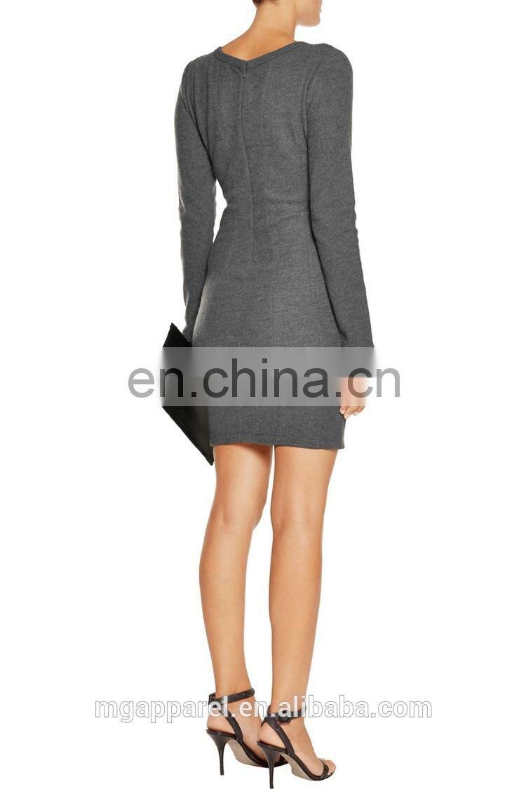 2015 new arrival women winter dress long sleeve wool sexy short mini dress china