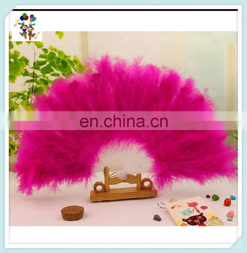 New Costume Wedding Showgirl Dance Folding Hand Feather Fans HPC-0908