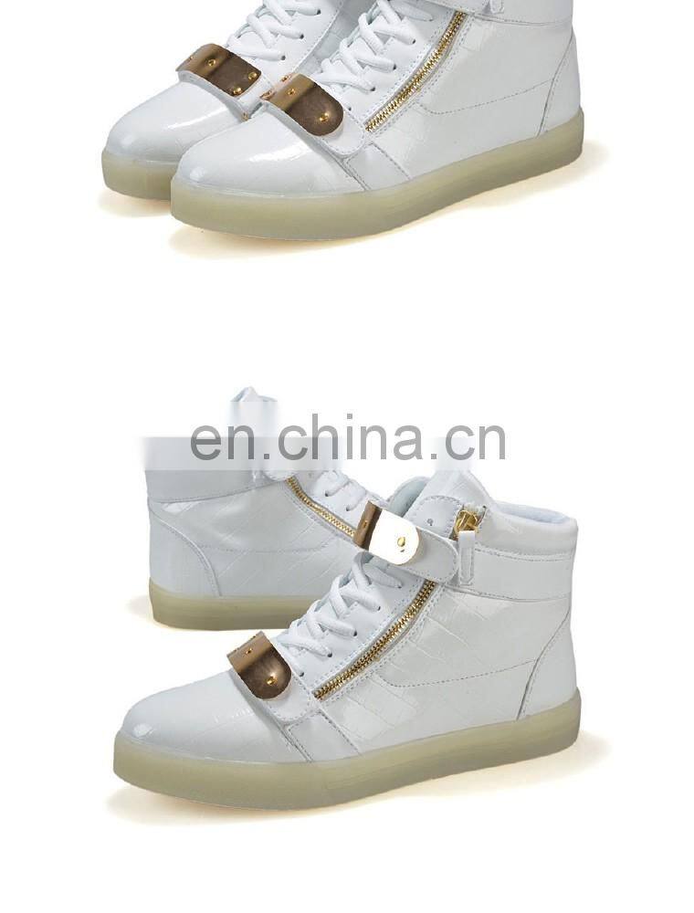 Wholesale footwear New design Ladies light shoes Men women dancing shoes luminous high cut LED shoes sneakers