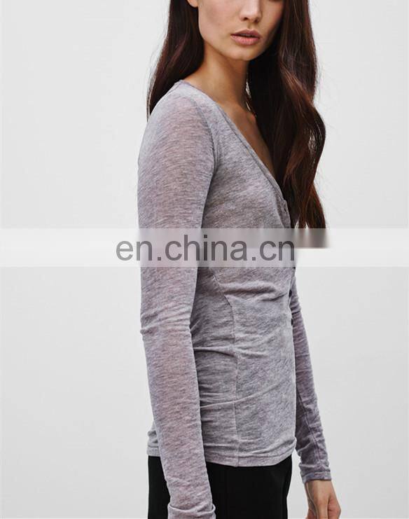 High Quality Clothing Manufacturers Ladies Polyester Spandex Blouse Wholesale Fashion Clothing NT7005