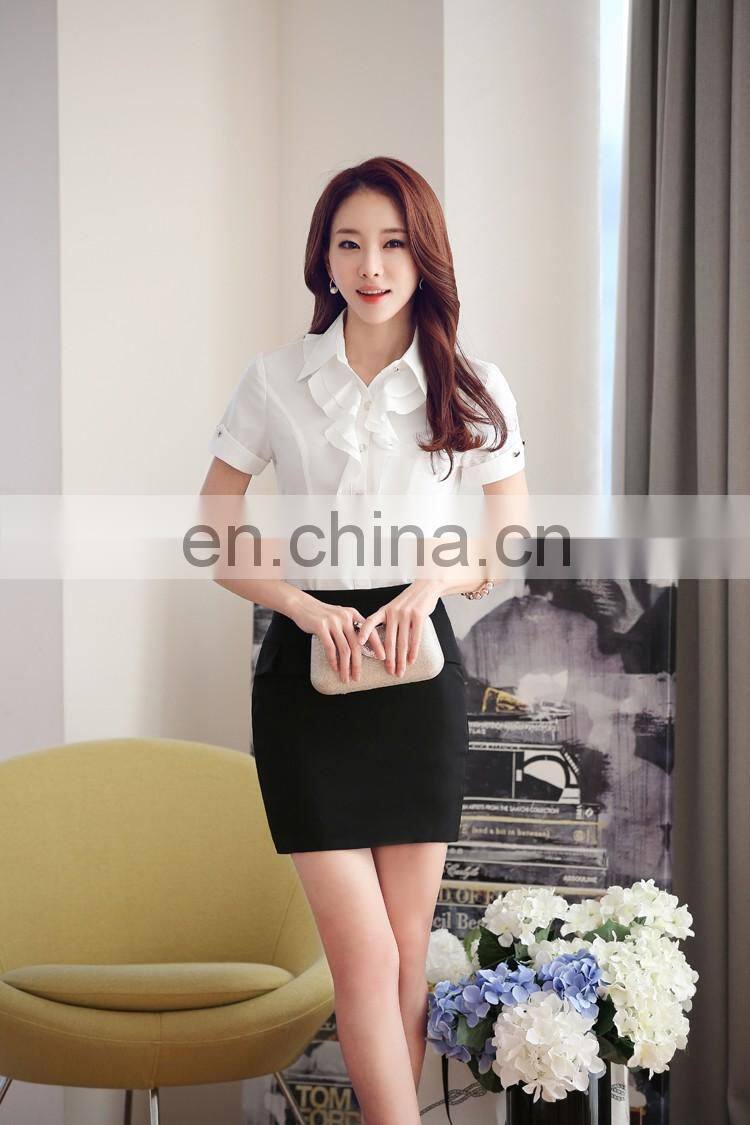 Factory Wholesale White Blouse and Tops Lady Formal Shirt Suit with Cheap Price