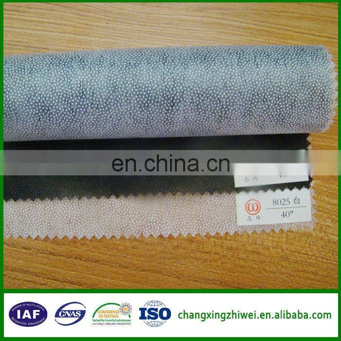 Eco-friendly 100%polyester nonwoven fusible interlining article no.:8025