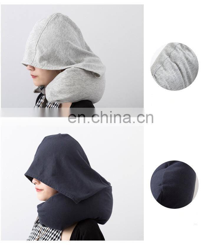 Travel Hoodie Neck Pillows with Cap U-shape Pillow for Napping