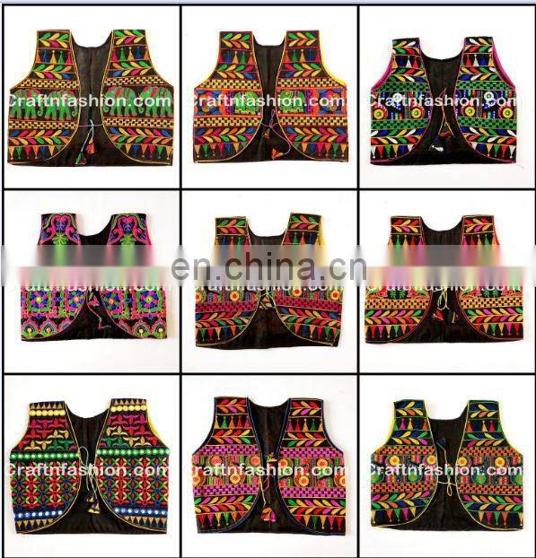 Indian Handmade Elephant Style Jacket Shrug- Indian Gamthi Elephant Style Jacket koti- Kutch Embroidery Short Jacket